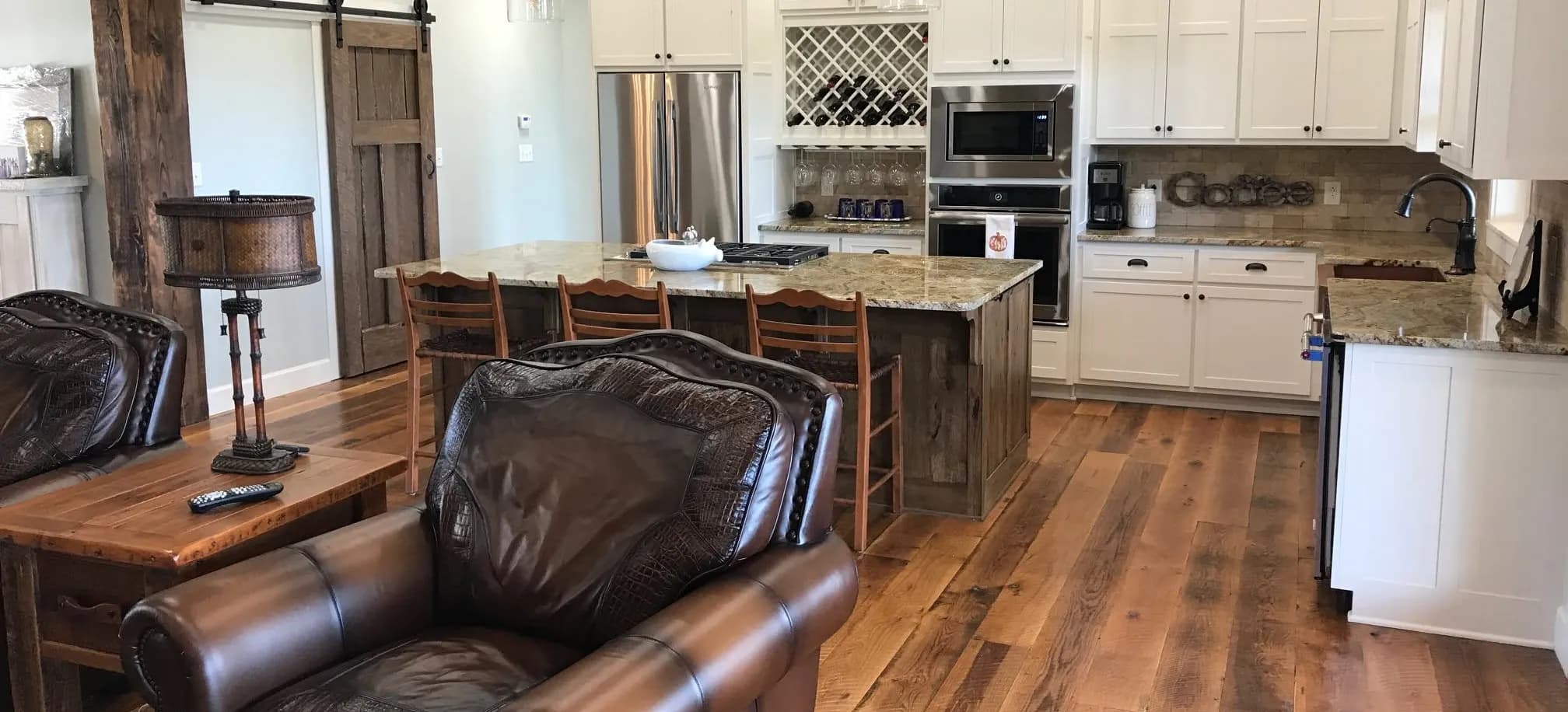 White oak dirty top that J&C's installers put down through a kitchen in Arkansas